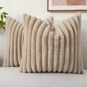 Faux fur throw pillows